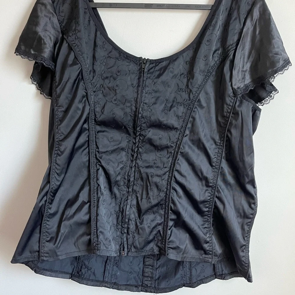 Vintage Tripp NYC Black Lace Corset Gothic Women’s 3X Steampunk Top Blouse Y2K - Picture 4 of 5